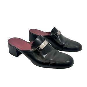 Lauren Ralph Lauren Vintage 90s Black Leather Mules size 8.5